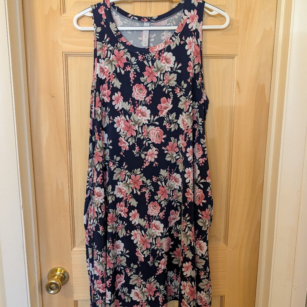 Navy Floral Dress